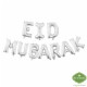 Eid Mubarak Silver Foil Balloons